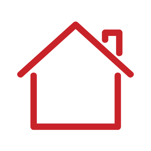 House icon representing polished concrete in homes